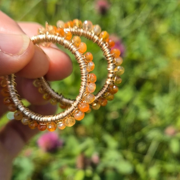 Mexico Fire Opal Hoops