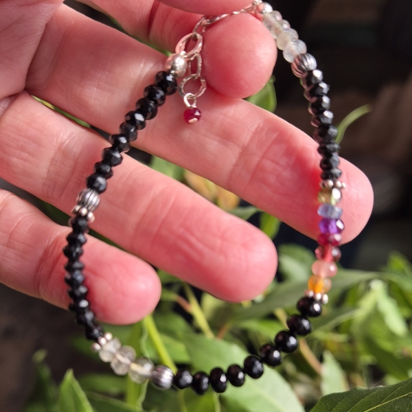 Svart Energiarmbånd (sølv)