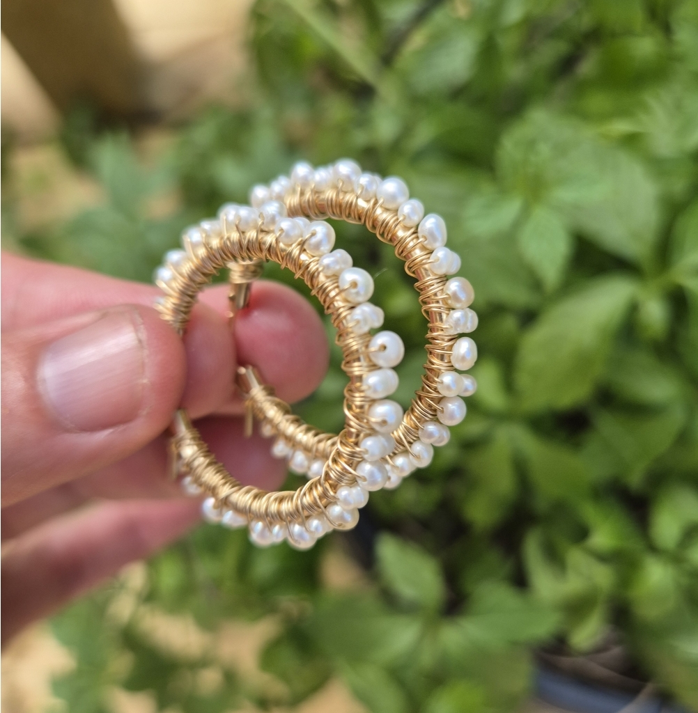 Hvite Perler Hoops (store)