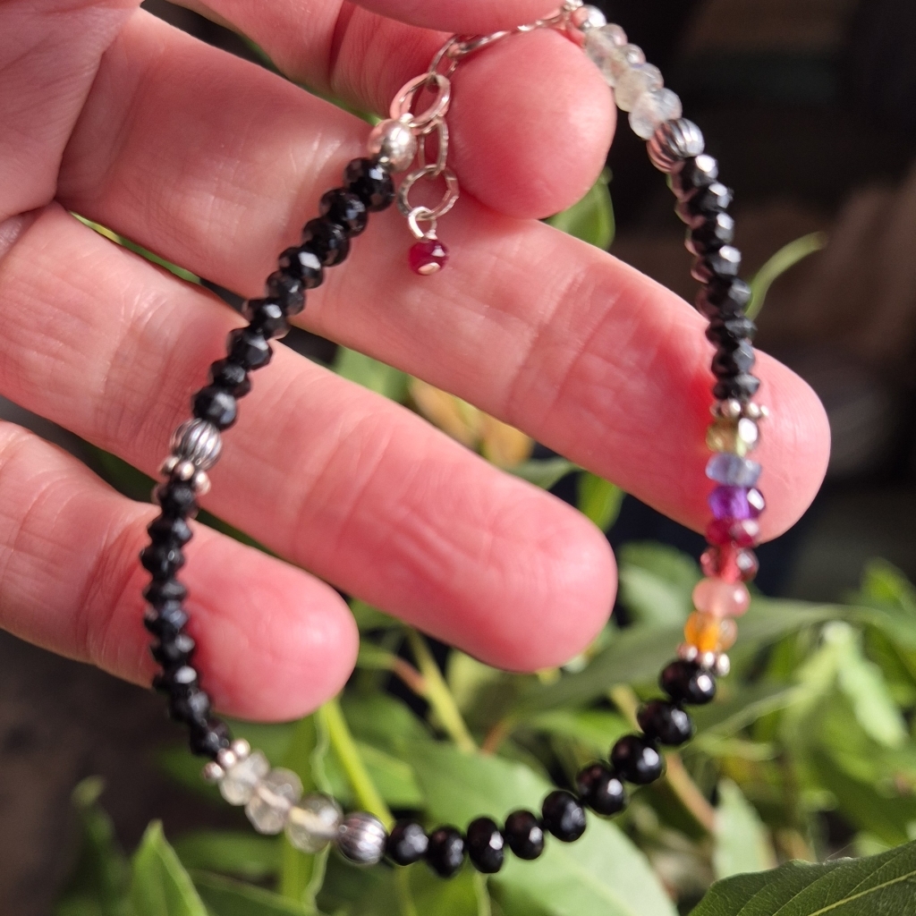 Svart Energiarmbånd (sølv)